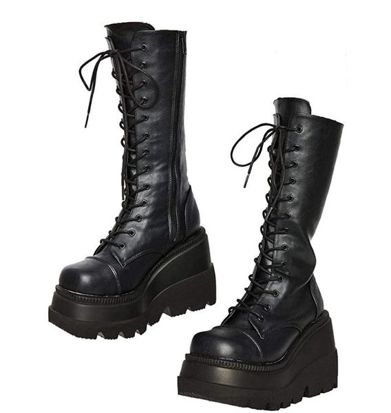 boots women winter warm leather fashion riding knight lace up military combat motorcycle long 35-43, Black
boots women winter warm leather fashion riding knight lace up military combat motorcycle long 35-43, Black