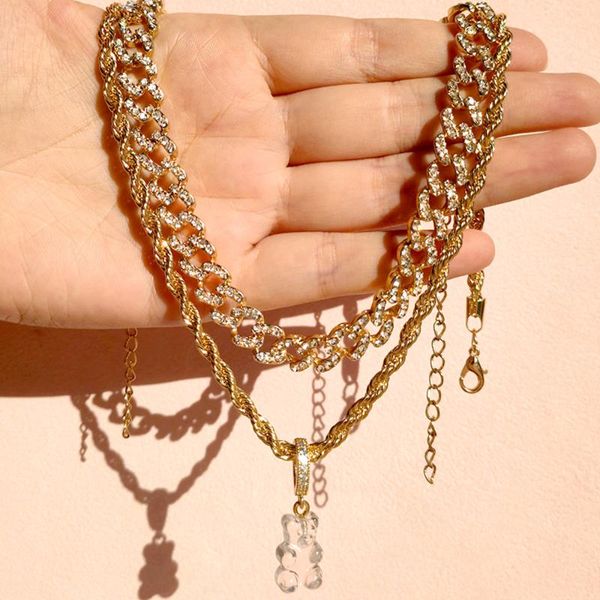 chains 2021 shiny cuban crystal chain choker necklace for women diy zircon pendant cute gummy bear unique gift happy party jewelry, Silver
chains 2021 shiny cuban crystal chain choker necklace for women diy zircon pendant cute gummy bear unique gift happy party jewelry, Silver