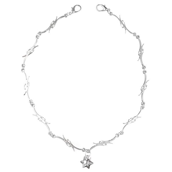 irregular design metal necklace with pendant fashion trend gift anniversary party, Silver
irregular design metal necklace with pendant fashion trend gift anniversary party, Silver