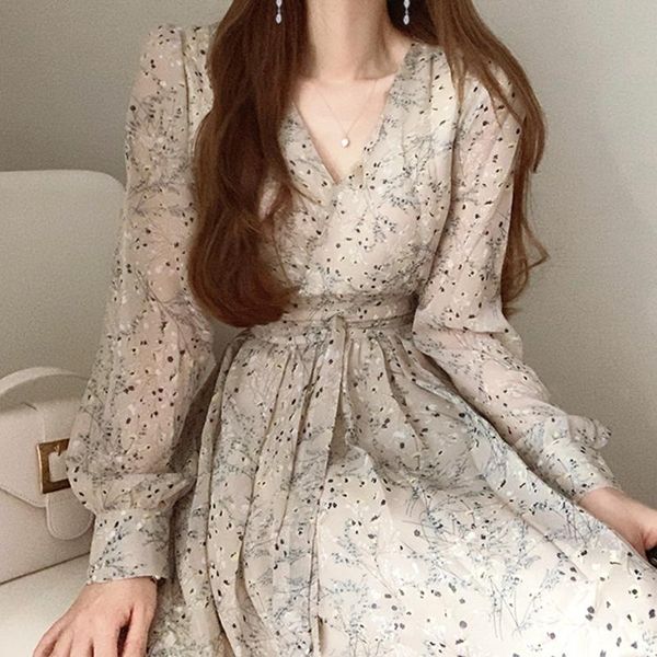 casual dresses sannian women dress autumn 2021 ink printing v-neck lace-up waist long-sleeved chiffon clothes, Black;gray
casual dresses sannian women dress autumn 2021 ink printing v-neck lace-up waist long-sleeved chiffon clothes, Black;gray