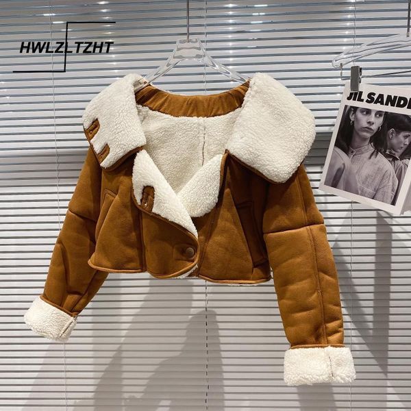 hwlzltzht winter women vintage suede jacket hooded coat loose warm lambswool biker outwear female oversize faux leather overcoat, Black;brown
hwlzltzht winter women vintage suede jacket hooded coat loose warm lambswool biker outwear female oversize faux leather overcoat, Black;brown