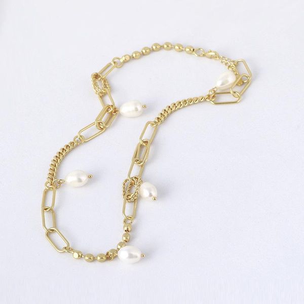 pendant necklaces vintage necklace for women 2021 fashion matte gold stitching chains freshwater pearl neck jewelry female accessories, Silver
pendant necklaces vintage necklace for women 2021 fashion matte gold stitching chains freshwater pearl neck jewelry female accessories, Silver