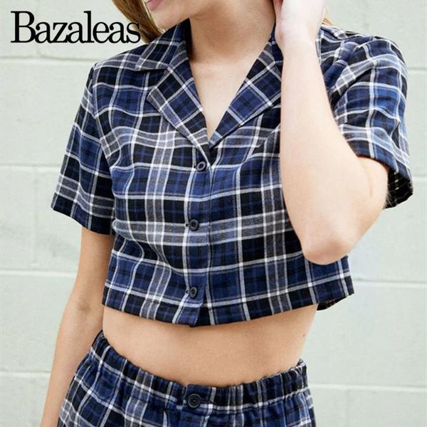 bazaleas fashion slim center buttons blusa feminina drop navy tartan print crop blouse vintage blusas mujer de moda women's blouses & s, White
bazaleas fashion slim center buttons blusa feminina drop navy tartan print crop blouse vintage blusas mujer de moda women's blouses & s, White
