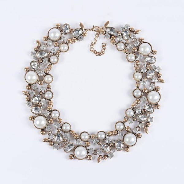 fashion luxury crystal statement big chokers necklaces women wedding party jewelry vintage glass chunky large collar necklace chains, Silver
fashion luxury crystal statement big chokers necklaces women wedding party jewelry vintage glass chunky large collar necklace chains, Silver
