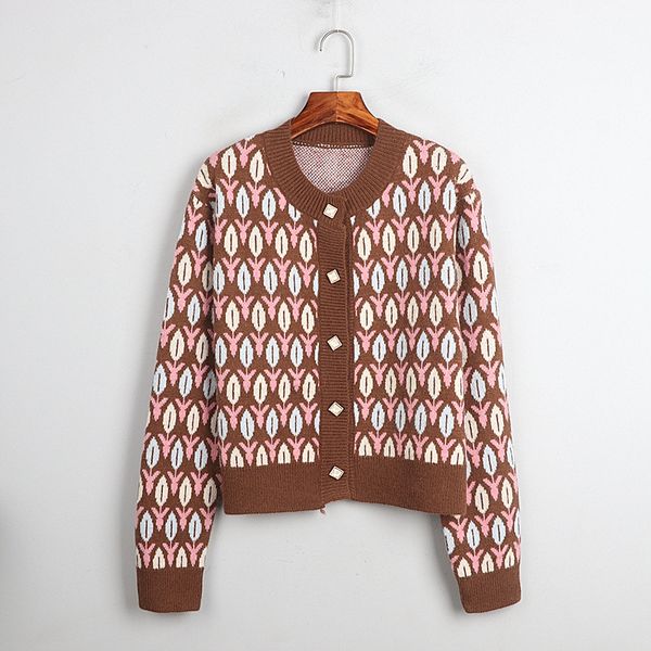 knits retro jacquard knitted sweater coat autumn knitwear women o-neck single breasted cardigan, White
knits retro jacquard knitted sweater coat autumn knitwear women o-neck single breasted cardigan, White