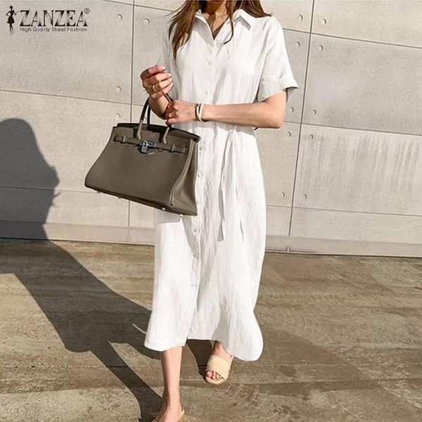 casual dresses zanzea 2021 stylish solid shirt dress women's summer sundress short sleeve maxi vestidos female lapel button robe femme, Black;gray
casual dresses zanzea 2021 stylish solid shirt dress women's summer sundress short sleeve maxi vestidos female lapel button robe femme, Black;gray