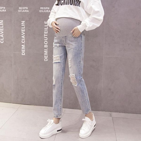 pregnancy abdominal pants boyfriend jeans maternity for pregnant women clothes high waist trousers loose denim bottoms, White
pregnancy abdominal pants boyfriend jeans maternity for pregnant women clothes high waist trousers loose denim bottoms, White