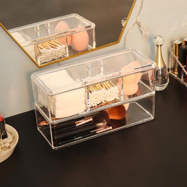 transparent cosmetic storage box makeup organizer 3 grids cotton swab pad deskacrylic material boxes & bins
transparent cosmetic storage box makeup organizer 3 grids cotton swab pad deskacrylic material boxes & bins