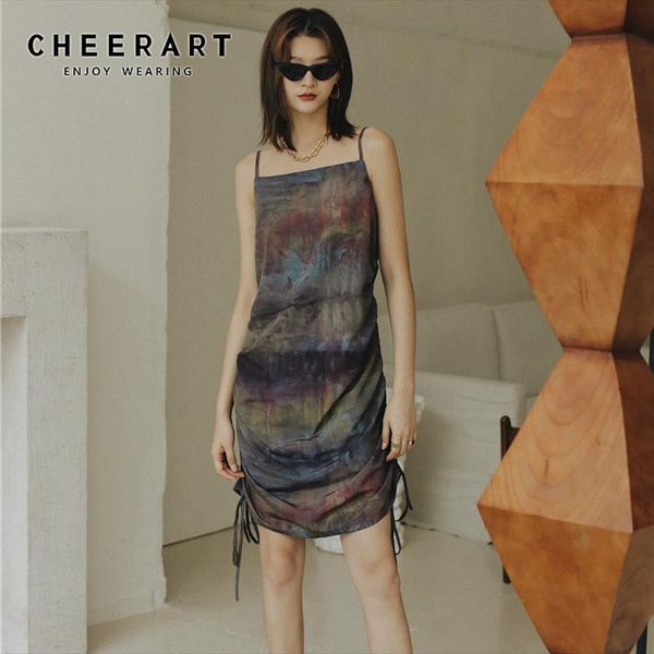 tie dye vintage drawstring women dress backless spaghetti strap slip summer fashion designer, Black;gray
tie dye vintage drawstring women dress backless spaghetti strap slip summer fashion designer, Black;gray