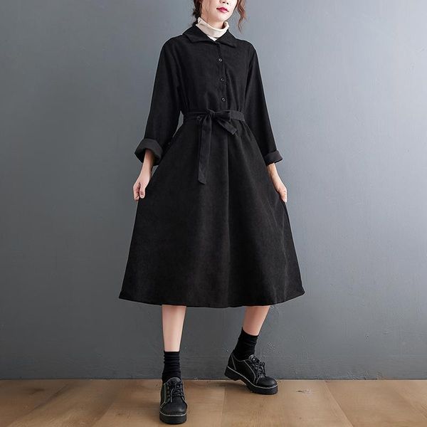 casual dresses 2021 arrival hepburn style black blouse autumn winter dress sashes slim office lady work women spring, Black;gray
casual dresses 2021 arrival hepburn style black blouse autumn winter dress sashes slim office lady work women spring, Black;gray