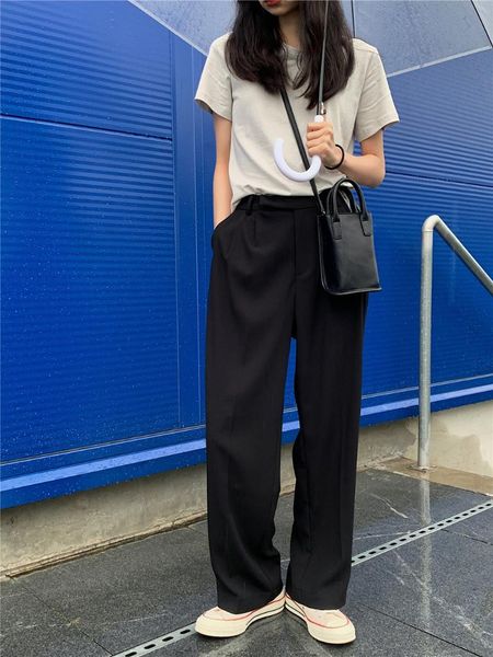 women's pants & capris 2021 summer europe and the united states loose-fitting slim slouchy straight tube high waist mop, Black;white
women's pants & capris 2021 summer europe and the united states loose-fitting slim slouchy straight tube high waist mop, Black;white