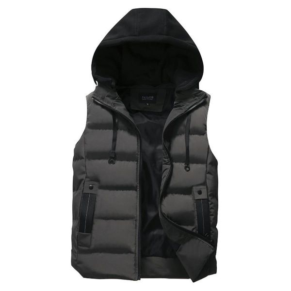 men's vests winter warm vest sleeveless jacket hooded detachable coat casual male cotton-padded men waistcoat outwear, Black;white
men's vests winter warm vest sleeveless jacket hooded detachable coat casual male cotton-padded men waistcoat outwear, Black;white