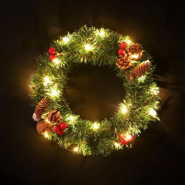 christmas 40cm led wreath with artificial pine cones berries and flowers holiday front door hanging decoration couronne noël decorative & wr
christmas 40cm led wreath with artificial pine cones berries and flowers holiday front door hanging decoration couronne noël decorative & wr