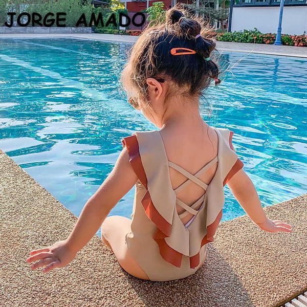 summer kids girls swimwear open back ruffles swimsuit children cute style spring clothes e3888 210610, Blue
summer kids girls swimwear open back ruffles swimsuit children cute style spring clothes e3888 210610, Blue