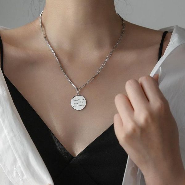 pendant necklaces 2021 ms. latest fashion simple necklace does not fade titanium steel letter round cards influx of women must-have item, Silver
pendant necklaces 2021 ms. latest fashion simple necklace does not fade titanium steel letter round cards influx of women must-have item, Silver