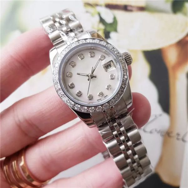 with original box luxury watch quality president diamond bezel women stainless watches womens ladies automatic mechanical wristwatch gift, Slivery;brown
with original box luxury watch quality president diamond bezel women stainless watches womens ladies automatic mechanical wristwatch gift, Slivery;brown