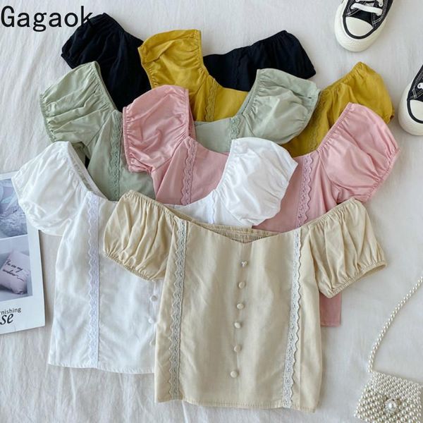 women's blouses & shirts gagaok women sweet blouse spring autumn solid slash neck button short slim chic cute wild female fashion korea, White
women's blouses & shirts gagaok women sweet blouse spring autumn solid slash neck button short slim chic cute wild female fashion korea, White