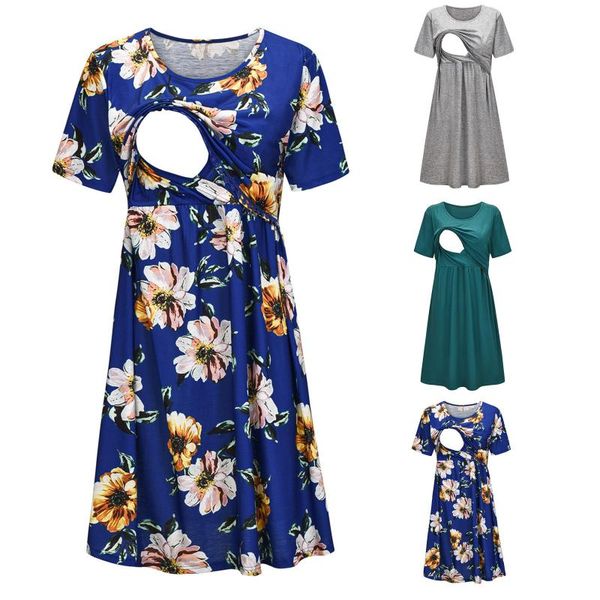 maternity dresses fashion women summer round neck floral printed breastfeeding short sleeve dress for pregnant nursing sundress#g4, White
maternity dresses fashion women summer round neck floral printed breastfeeding short sleeve dress for pregnant nursing sundress#g4, White