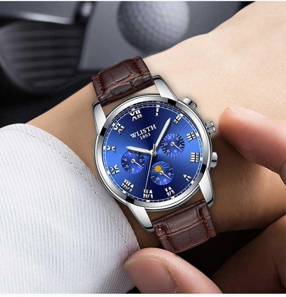 fashion leather mens analog quarts watches blue ray men wrist watch 2021 casual clock wristwatches, Slivery;brown
fashion leather mens analog quarts watches blue ray men wrist watch 2021 casual clock wristwatches, Slivery;brown