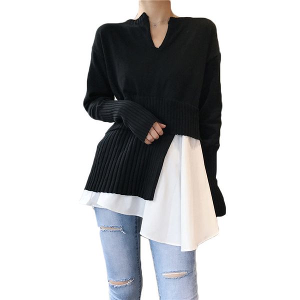 tees fashion sweater irregular autumn style korean long sleeve female shirt with false v-neck 2 piece f222 vzn5, White
tees fashion sweater irregular autumn style korean long sleeve female shirt with false v-neck 2 piece f222 vzn5, White