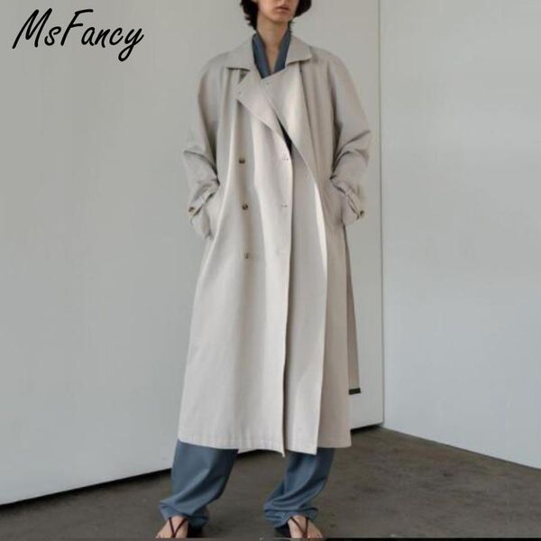 women's trench coats msfancy fall coat women korean style tunic overlong jacket 2021 mujer loose elegant outwear, Tan;black
women's trench coats msfancy fall coat women korean style tunic overlong jacket 2021 mujer loose elegant outwear, Tan;black