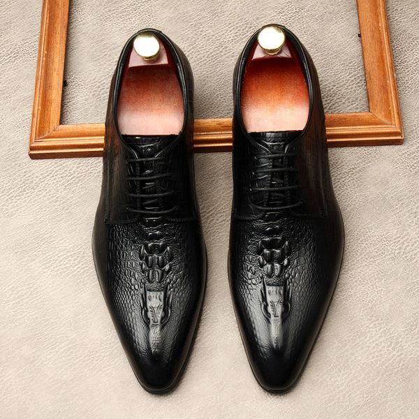 New Lace Up Shoes Men Business Dress Genuine Leather Mens Formal Shoes British Style Cow Leather Wedding Oxford Shoe For Man, Black
New Lace Up Shoes Men Business Dress Genuine Leather Mens Formal Shoes British Style Cow Leather Wedding Oxford Shoe For Man, Black