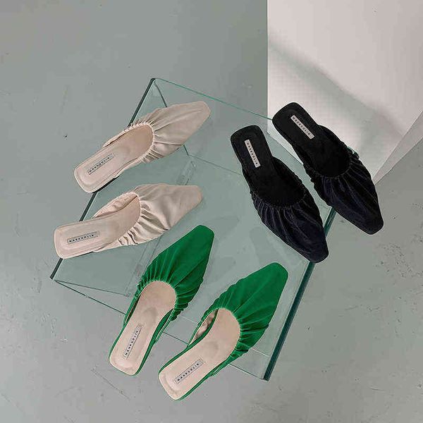 slippers casual women round toe shallow slip on mules flat heeled black green beige summer outside flats party pumps size 35 39 220304
slippers casual women round toe shallow slip on mules flat heeled black green beige summer outside flats party pumps size 35 39 220304