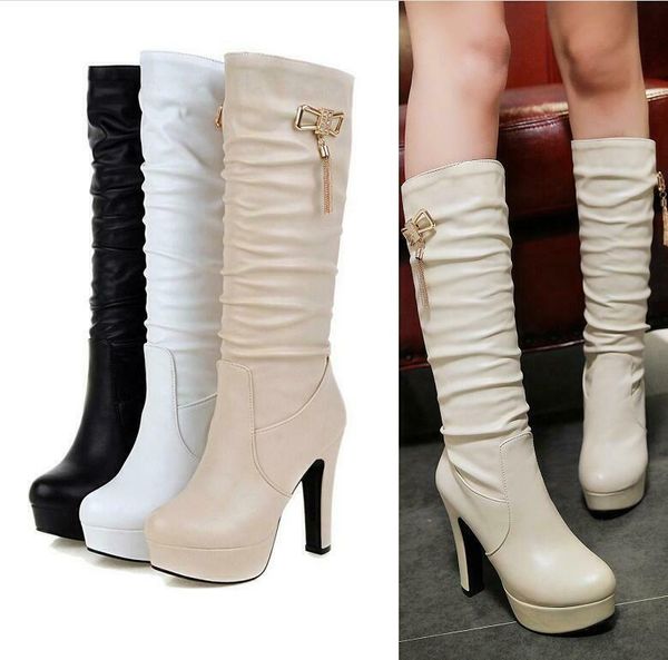 boots size 34-45 womens bowknot decor platform party block high heel mid calf us, Black
boots size 34-45 womens bowknot decor platform party block high heel mid calf us, Black