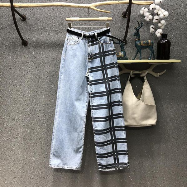 women's jeans 2021 plaid wide leg denim pants high waist street bottom pantalones vaqueros mujer full length mom women free, Blue
women's jeans 2021 plaid wide leg denim pants high waist street bottom pantalones vaqueros mujer full length mom women free, Blue