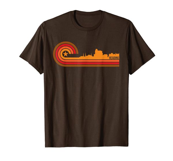 retro reading t-shirt - reading pa skyline shirt, White;black