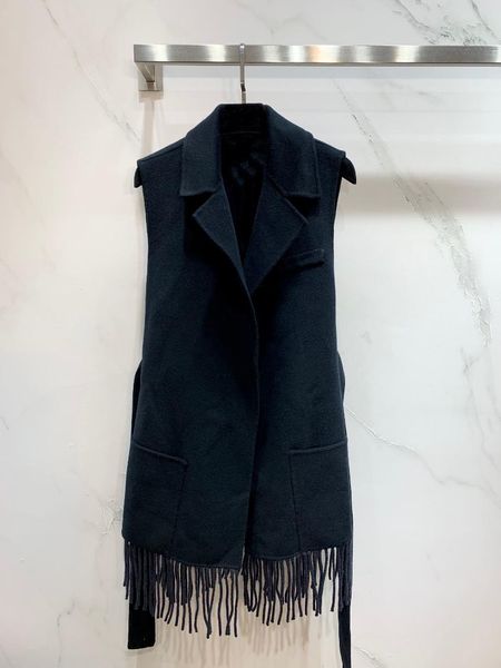 women's vests 2021 women fashion sleeveless lapel tie fringed vest 0827, Black;white
women's vests 2021 women fashion sleeveless lapel tie fringed vest 0827, Black;white