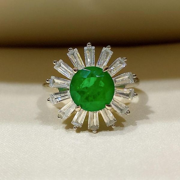cluster rings charms 100% 925 sterling flower shape emerald round cut 8*8mm gemstone for women fine fashion jewelry, Golden;silver
cluster rings charms 100% 925 sterling flower shape emerald round cut 8*8mm gemstone for women fine fashion jewelry, Golden;silver