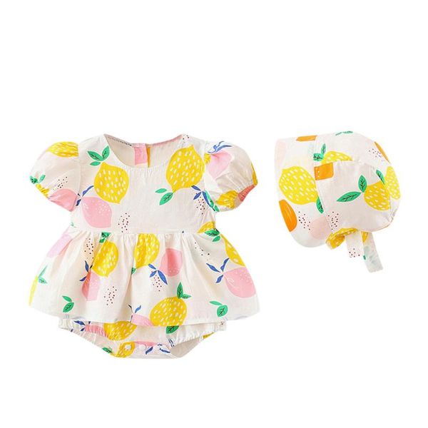 girl's dresses 2021 6m-24m summer born infant baby girls clothes puff sleeve fruit lemon romper hat cap outfits baby's clothing, Red;yellow
girl's dresses 2021 6m-24m summer born infant baby girls clothes puff sleeve fruit lemon romper hat cap outfits baby's clothing, Red;yellow