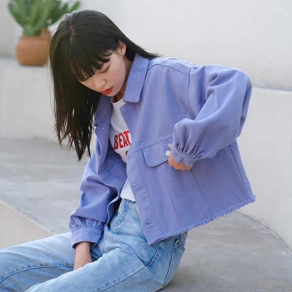 fall loose denim jacket women vintage casual short purple female harajuke streetwear single breasted women's jackets, Black;brown
fall loose denim jacket women vintage casual short purple female harajuke streetwear single breasted women's jackets, Black;brown