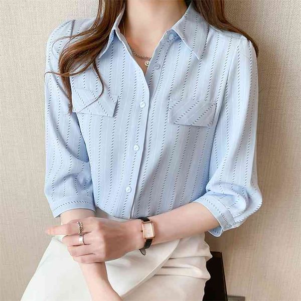 spring summer blouses minimalist loose stripe shirts for women turn-down collar solid female 210507, White
spring summer blouses minimalist loose stripe shirts for women turn-down collar solid female 210507, White