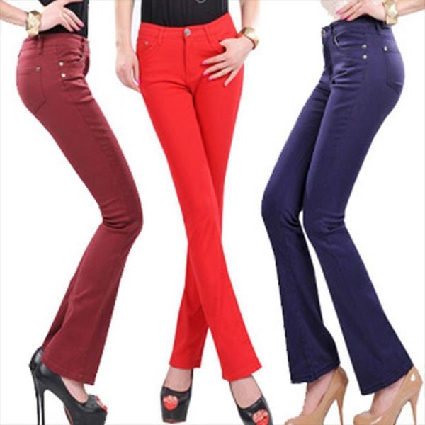 elastic denim pants candy womens jeans colors plus size feminino office ol flare women trousers lu989, Blue
elastic denim pants candy womens jeans colors plus size feminino office ol flare women trousers lu989, Blue