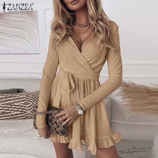 casual dresses spring deep v neck long sleeve ruffles party sundress women club dress solid holiday knee-length vestidos, Black;gray
casual dresses spring deep v neck long sleeve ruffles party sundress women club dress solid holiday knee-length vestidos, Black;gray