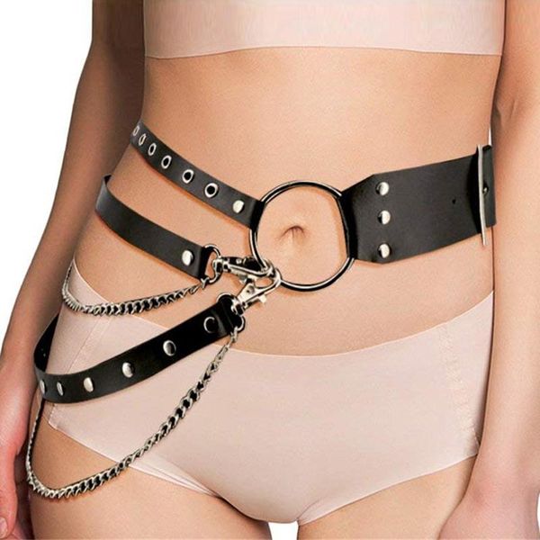 women skirt belt punk with metal waist chain female pu leather hiphop rock nightclub jeans dress belts, Black;brown
women skirt belt punk with metal waist chain female pu leather hiphop rock nightclub jeans dress belts, Black;brown