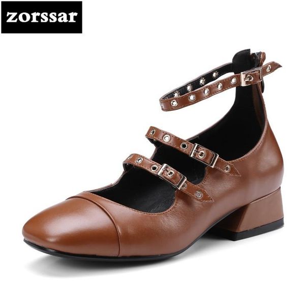 {zorssar} 2021 spring fashion genuine leather women high heels round toe low heel shoes pumps ladies mary jane brown dress, Black
{zorssar} 2021 spring fashion genuine leather women high heels round toe low heel shoes pumps ladies mary jane brown dress, Black