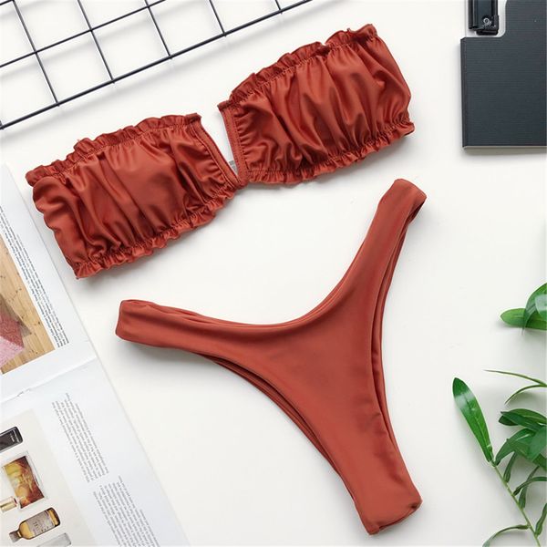 pleated bandeau bikini high leg cut swimsuit female swimwear women two-pieces bikini set bather bathing suit swim wear k1833
pleated bandeau bikini high leg cut swimsuit female swimwear women two-pieces bikini set bather bathing suit swim wear k1833