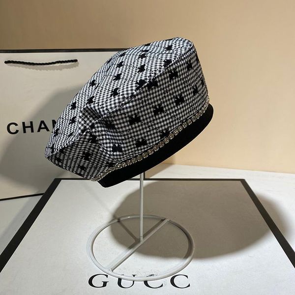 berets korean fashion beret bright diamond trend versatile hat embroidered bow sweet style 2021, Blue;gray
berets korean fashion beret bright diamond trend versatile hat embroidered bow sweet style 2021, Blue;gray