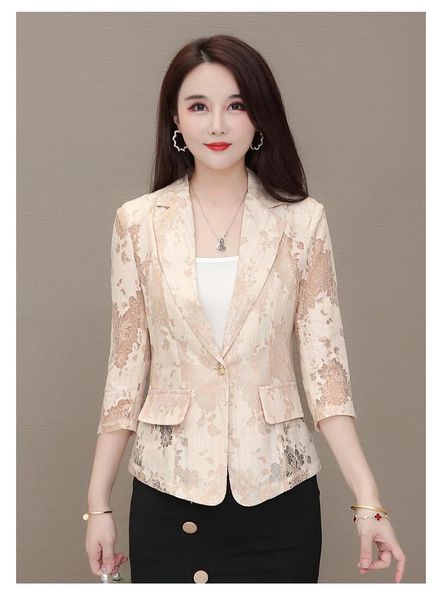 women's suits & blazers thin lace suit jacket for women 2021 spring summer korean fashion temperament leisure half sleeve bleizer de mu, White;black
women's suits & blazers thin lace suit jacket for women 2021 spring summer korean fashion temperament leisure half sleeve bleizer de mu, White;black