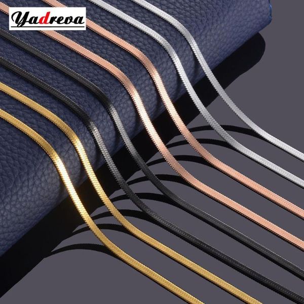 3mm stainless steel flat necklace gold silver black rose color waterproof filmy snake chain men and women gift jewelry various l chokers, Golden;silver
3mm stainless steel flat necklace gold silver black rose color waterproof filmy snake chain men and women gift jewelry various l chokers, Golden;silver