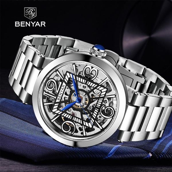 wristwatches benyar fashion sports by-5182 automatic winding mechanical watch men's stainless steel 50m waterproof, Slivery;brown
wristwatches benyar fashion sports by-5182 automatic winding mechanical watch men's stainless steel 50m waterproof, Slivery;brown