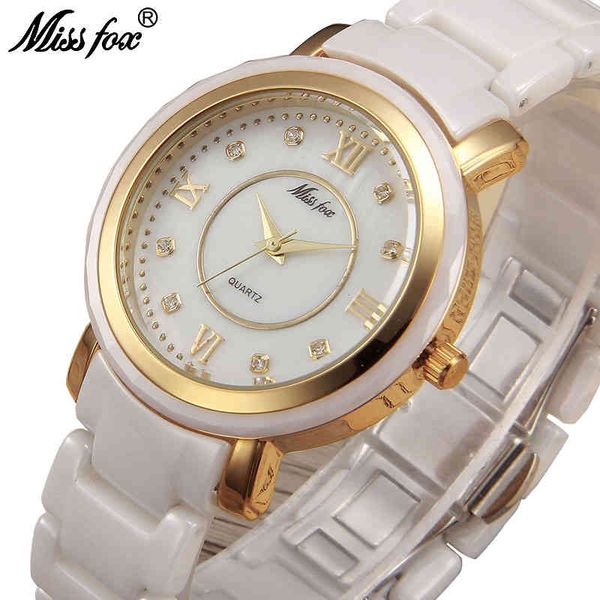 missfox miss fox brand ceramic black waterproof wrist watches for casual quartz watch women relogio feminino, Slivery;brown
missfox miss fox brand ceramic black waterproof wrist watches for casual quartz watch women relogio feminino, Slivery;brown