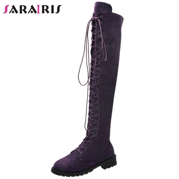boots sarairis round toe lace up low heel fashion brand casual women flock ladies solid knee high shoes, Black
boots sarairis round toe lace up low heel fashion brand casual women flock ladies solid knee high shoes, Black