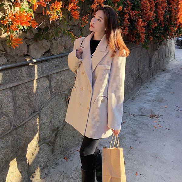 spring corduroy suit women korean loose beige casual fashion jacket women's suits & blazers, White;black
spring corduroy suit women korean loose beige casual fashion jacket women's suits & blazers, White;black