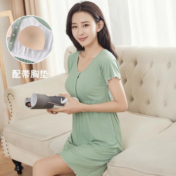 short sleeve maternity dresses for pregnant women pregnancy summer modal nightgown nightie nursing, White
short sleeve maternity dresses for pregnant women pregnancy summer modal nightgown nightie nursing, White