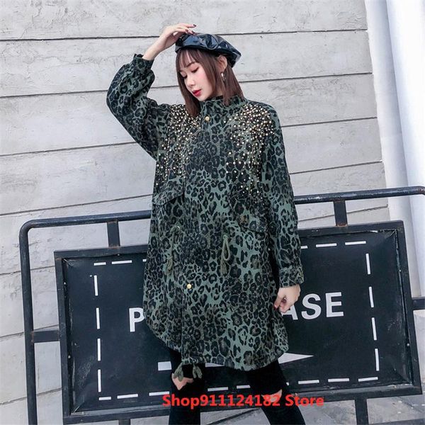 camouflage women's spring style tide brand heavy industry rivet diamond stand collar handsome drawstring mid-length denim trench jacket, Black;brown
camouflage women's spring style tide brand heavy industry rivet diamond stand collar handsome drawstring mid-length denim trench jacket, Black;brown