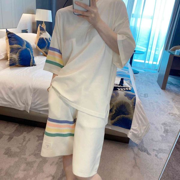 color bar ice silk short sleeve 21 summer tb round neck four bars casual loose large version knitted men's and women's t-shirt fas, White
color bar ice silk short sleeve 21 summer tb round neck four bars casual loose large version knitted men's and women's t-shirt fas, White